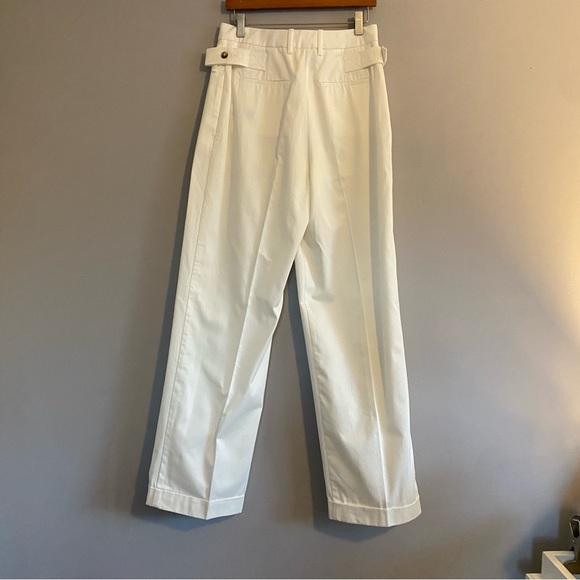Reiss White Harper Cotton Wide Leg Suit Trousers - Picture 4 of 10
